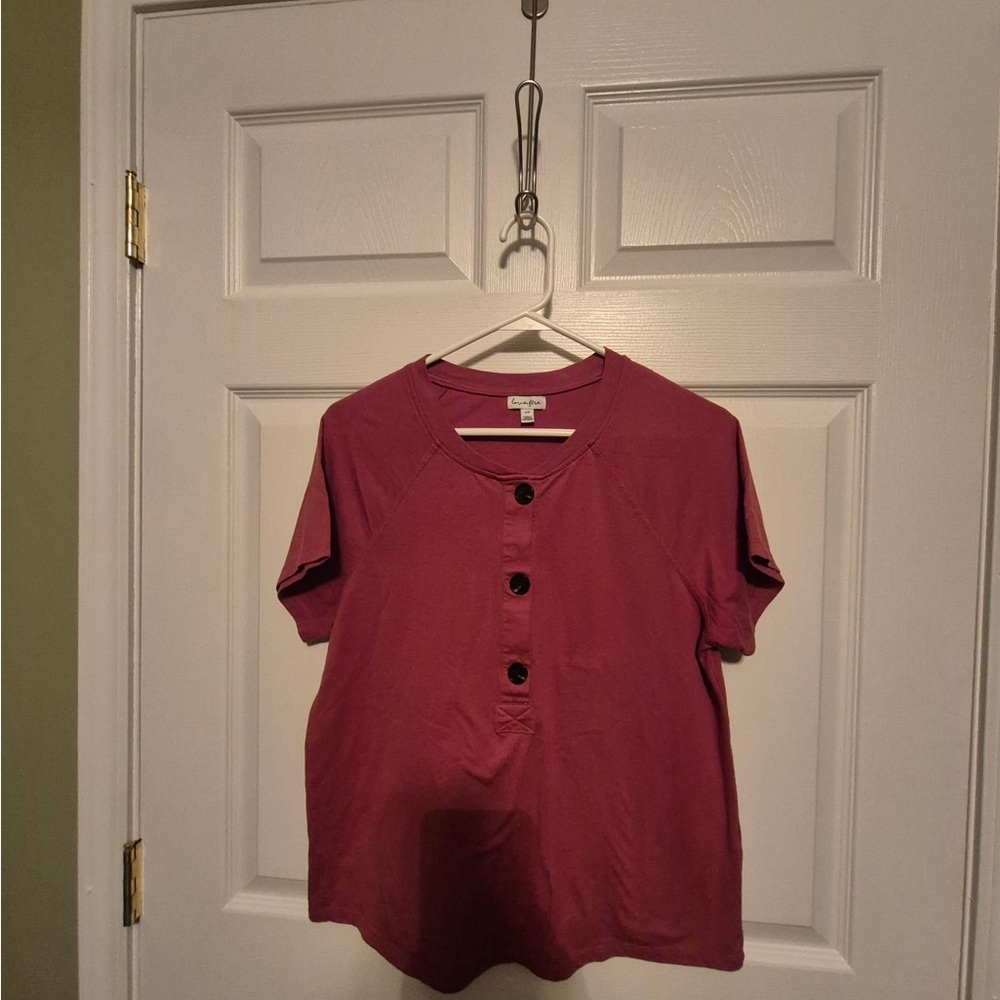 Love, Fire Maroon Crew Neck Top